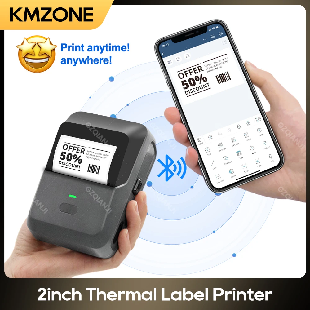 P2 Label Maker Machine 2 Pollici Mini Pocket Stampante Termica Per Etichette Wireless Fai Da Te Etichetta Tascabile 20-58Mm Prezzo Tag