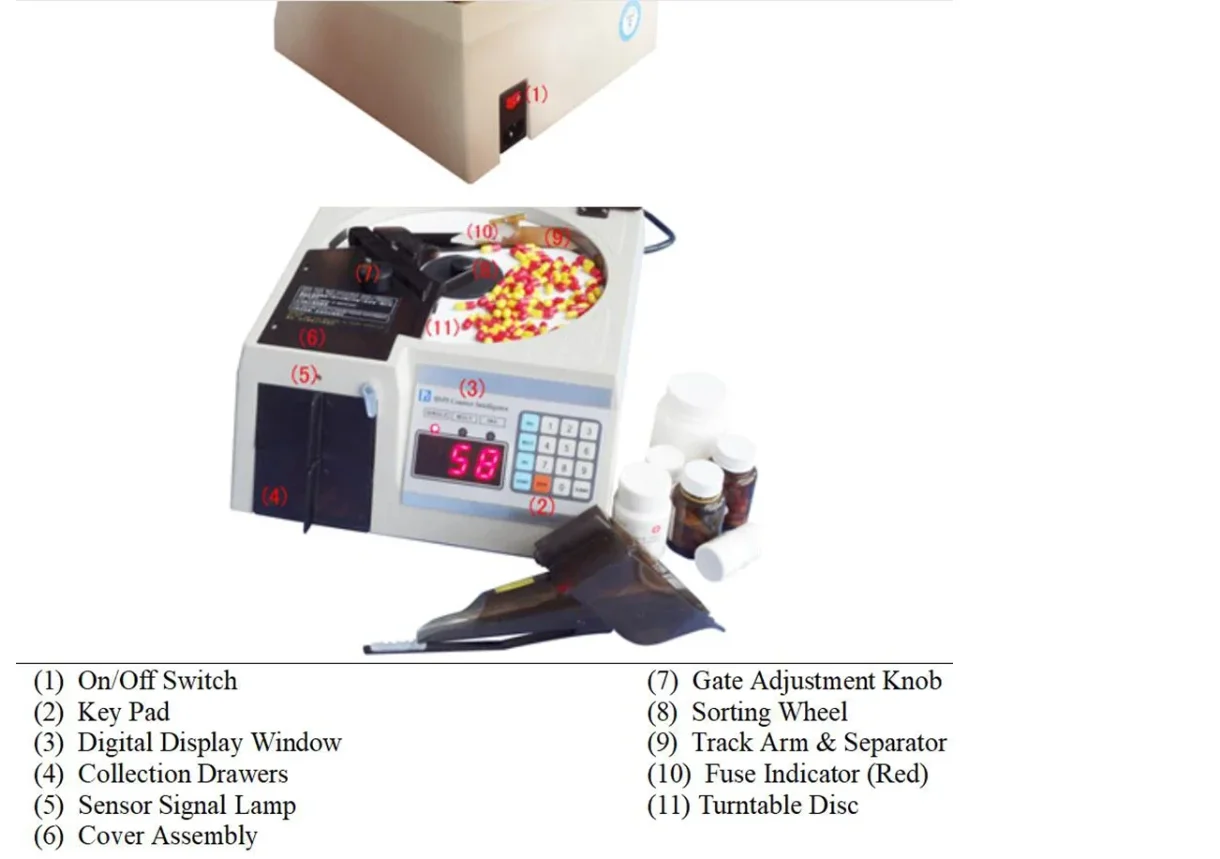 Automatic Capsule Tablet Counting Machine Electronic Pill Counter for Pharmacy Lab Capsule Tablet Counting Equipment detail image 1