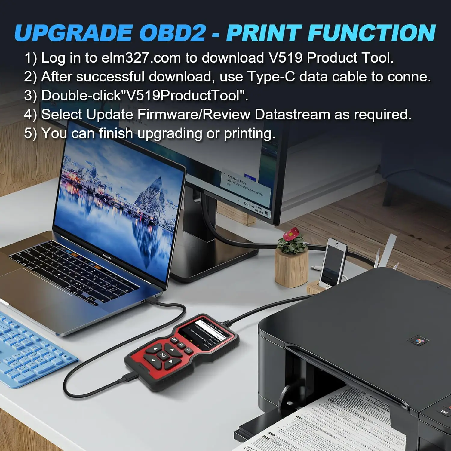 V519 Professional obd2 Scanner Diagnostic Tool EML327 OBD II Car Trouble Shooter Car Code Reader 6