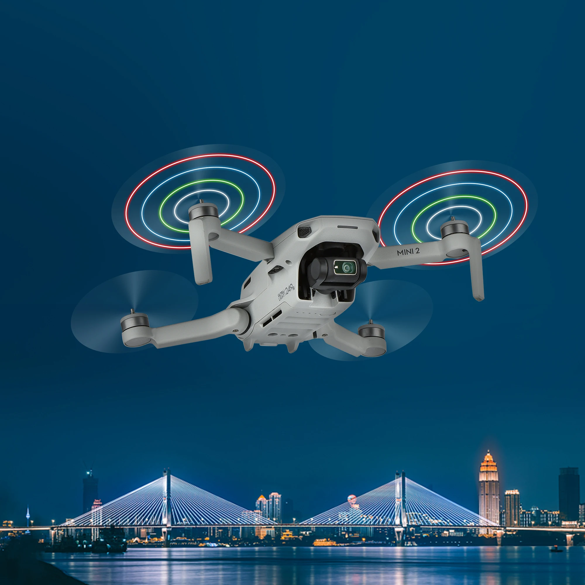 2pair Mavic Mini 2 Led Flash Propellers Rechargeable Folding Propeller