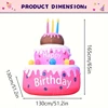Inflatable Birthday Cake Outdoor Decorations with Candles LED Lighted Blow Up Happy Birthday Party Toys Home Garden Decorations 2