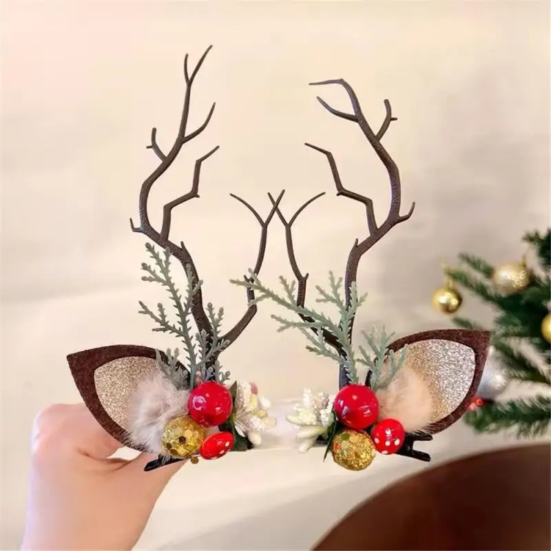 Christmas Hair Accessories Adult Childrens Antler Hairpin New Decorations Cute Hairpin Little Girl Headband Headdress Simul