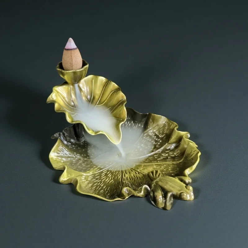 1x لوتس بركة ارتجاعي البخور الموقد المعادن الضفدع...