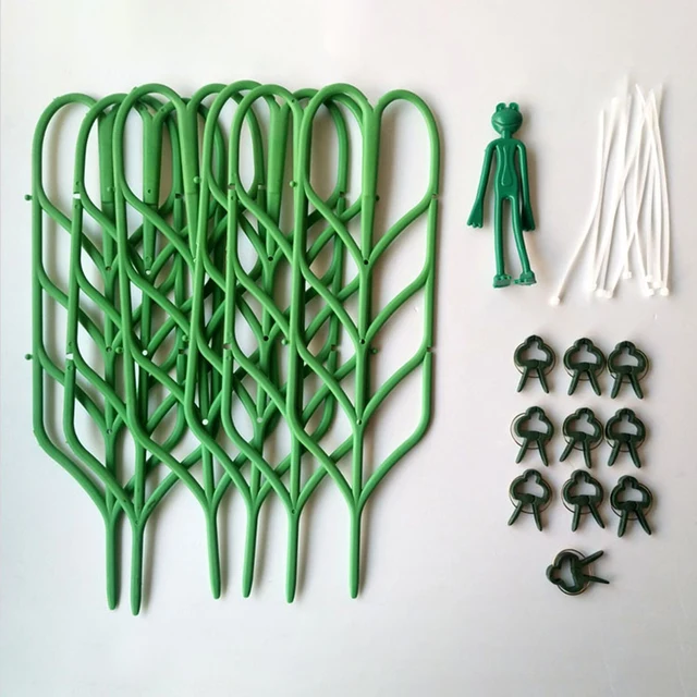 3 db/Beállított Növényi Tartó Keret Hegymászó Szőlőállvány Műanyag Bevonatú Acél Virágzöldségek Dekoratív Rácsos Bracke 35,5X10Cm - Image 4