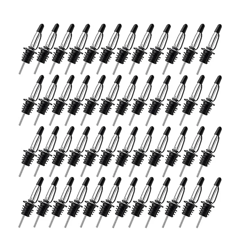 

50 Stainless Steel Wine Pourers 1-Piece Cap Wine Spouts Wine Bottle Stoppers Wine Bottles With Stoppers