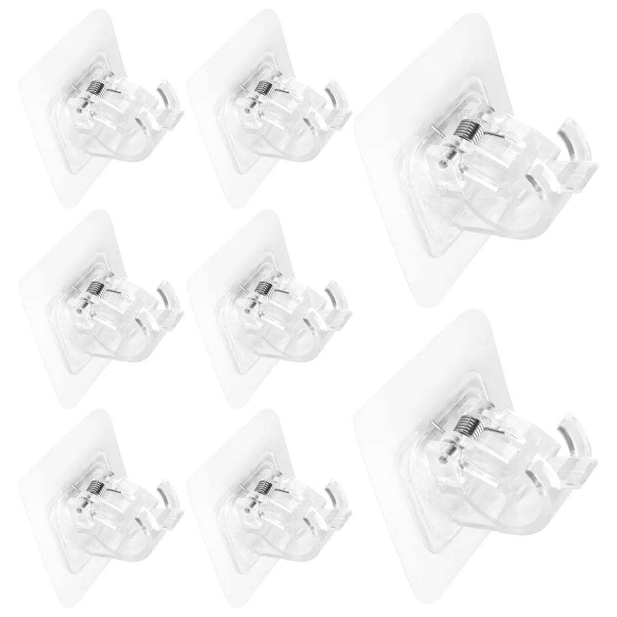8PCS No Drill Curtain Rod Brackets Curtain Rod Holder Hooks Nail Hooks Hangers for Home