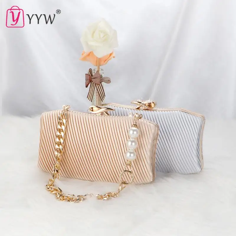 Elegant Pearl Evening Bags Rhinestone Hard-Surface Box Bags Handle Female Wedding Bag Shoulder Pouch Banquet Party Luxury Purse