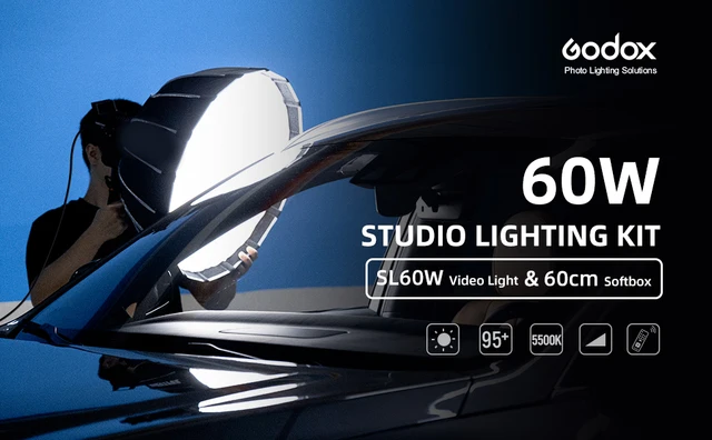 Godox SL-60W CRI 95+ LED Video Light SL60W White 5600K Version 60WS Bowens  Mount+Remote Control+Reflector