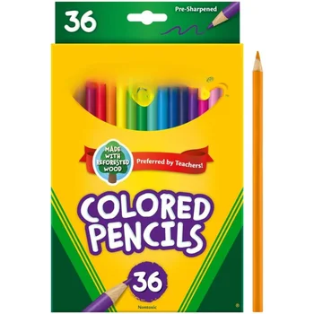 Colored Pencils (36ct), Children's pencil sets, arts and crafts supplies, coloring book pencils, gifts for children and toddlers 2