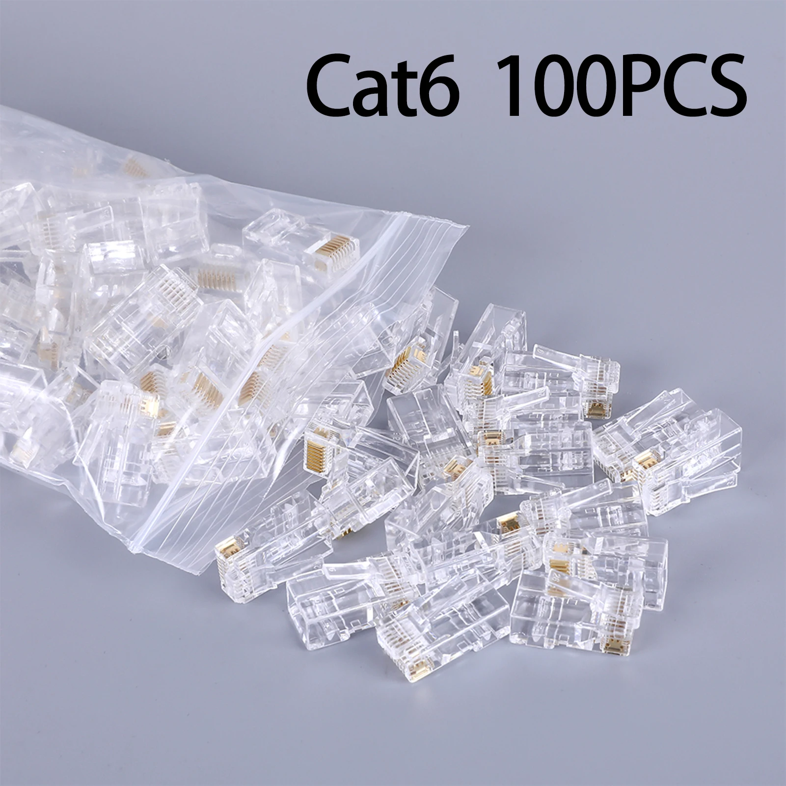 50 Conectores RJ45 Modular Para Cable LAN Ethernet Cat5/5e - Ideal Para Redes Y Reparaciones