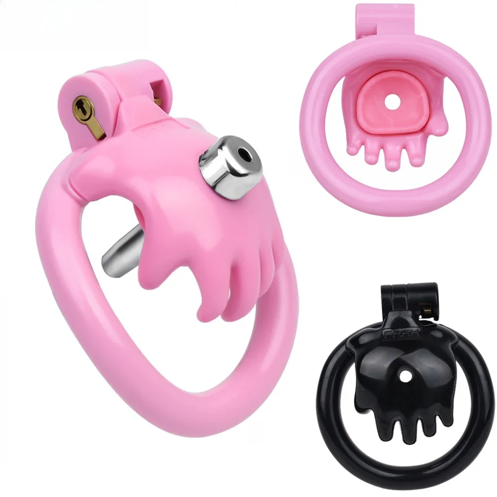 ABS Chastity Cage with Silicone Holder Penis Bondage Restain Hentai  Lightweight Hand Cover cuckold Sex Toy Chastity Belt Lock - AliExpress