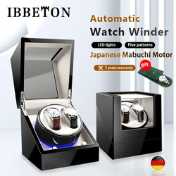 IBBETON Automatic Luxury Watch Winder Mabuchi mute motor Carbon Fiber Watches Box Jewelry Display Storage Case Organizer Watches