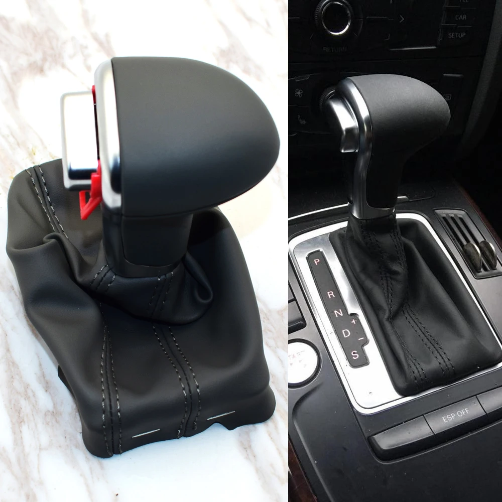 

FOR AUDI A6 C6 A3 8P A4 B8 A5 Q5 2009 2010 2011 2012 2013 2014 4G1 713 139 R car Leather Shift Knob shift knobs