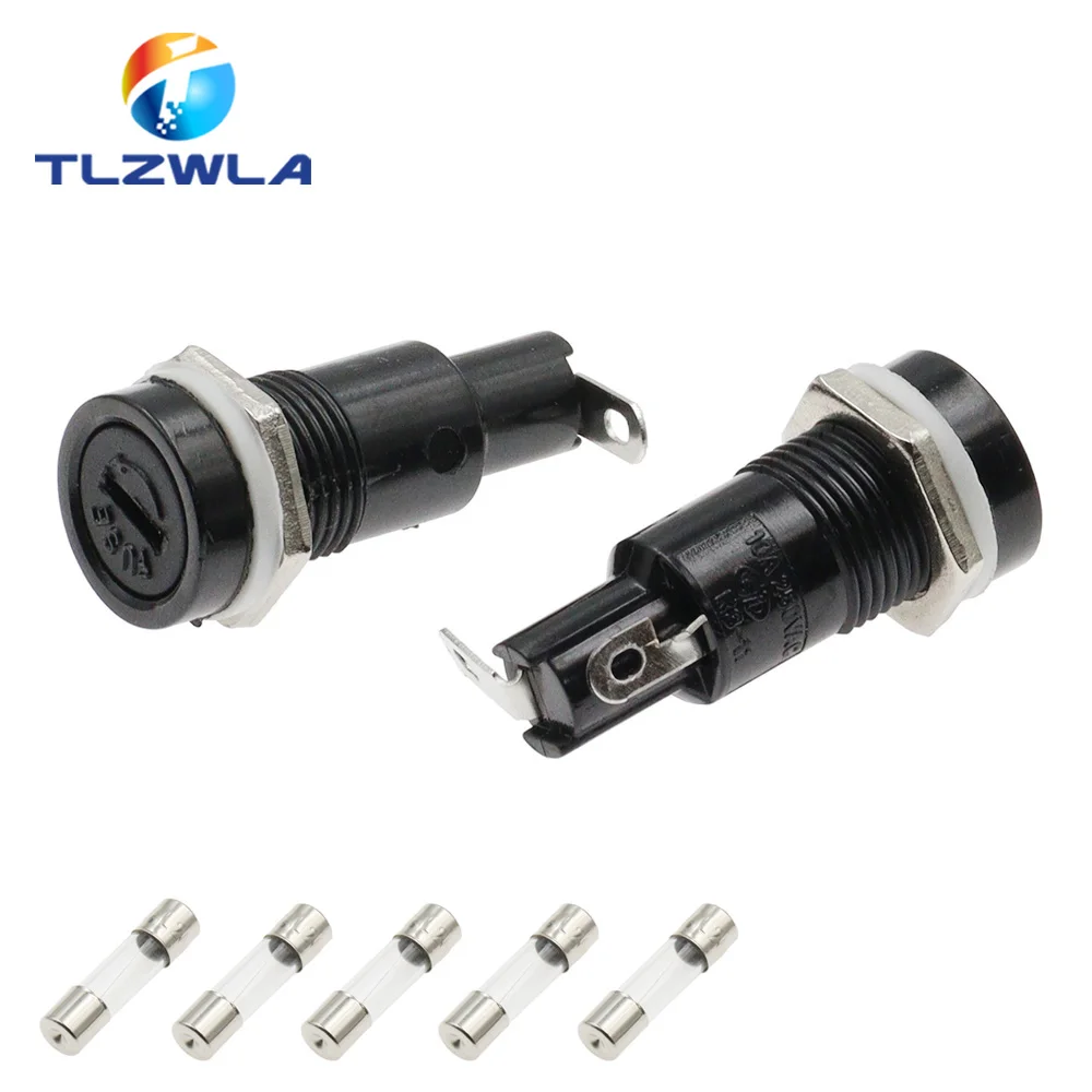 5PCS SCI R3-11 Panel Mount Chassis Fuse Holder For 5X20MM Glass Fuses 10A 250V 5*20 Holder Fuses