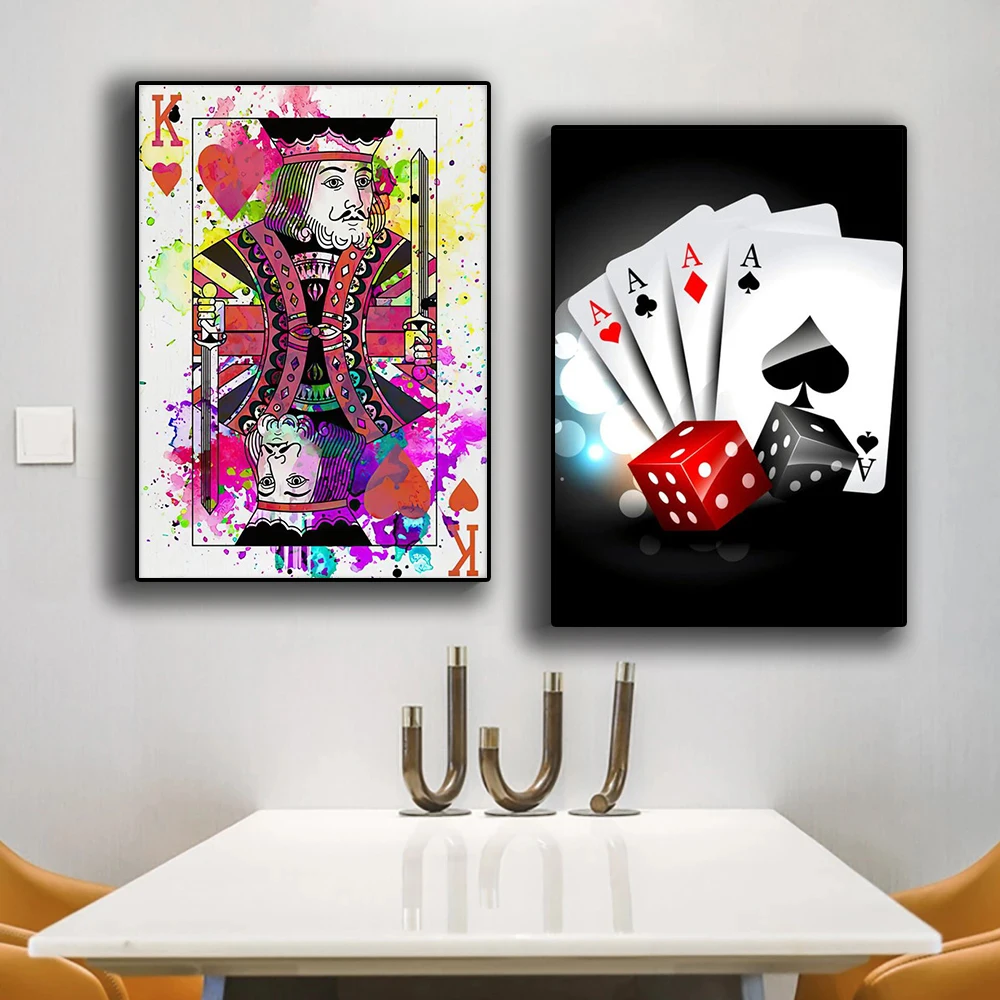 Canvas Decoration Pictures Canvas Poker Playing Cards Canvas Poker