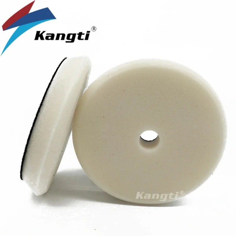Kangti 3"(80mm)/5"(125mm)/6"(150mm) Beveled Flat ing Pads Set Car Foam Drill Polishing Sponge Kit for DA/RO