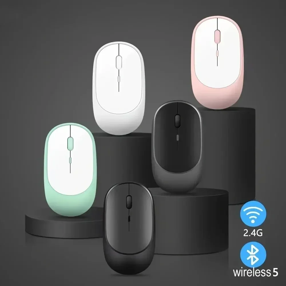 2. Беспроводная игровая мышь 4Gh с двумя режимами, Bluetooth, сверхнизкое энергопотребление, совместима с ПК Mac, компьютерами, ноутбуками, бесшумная мышь