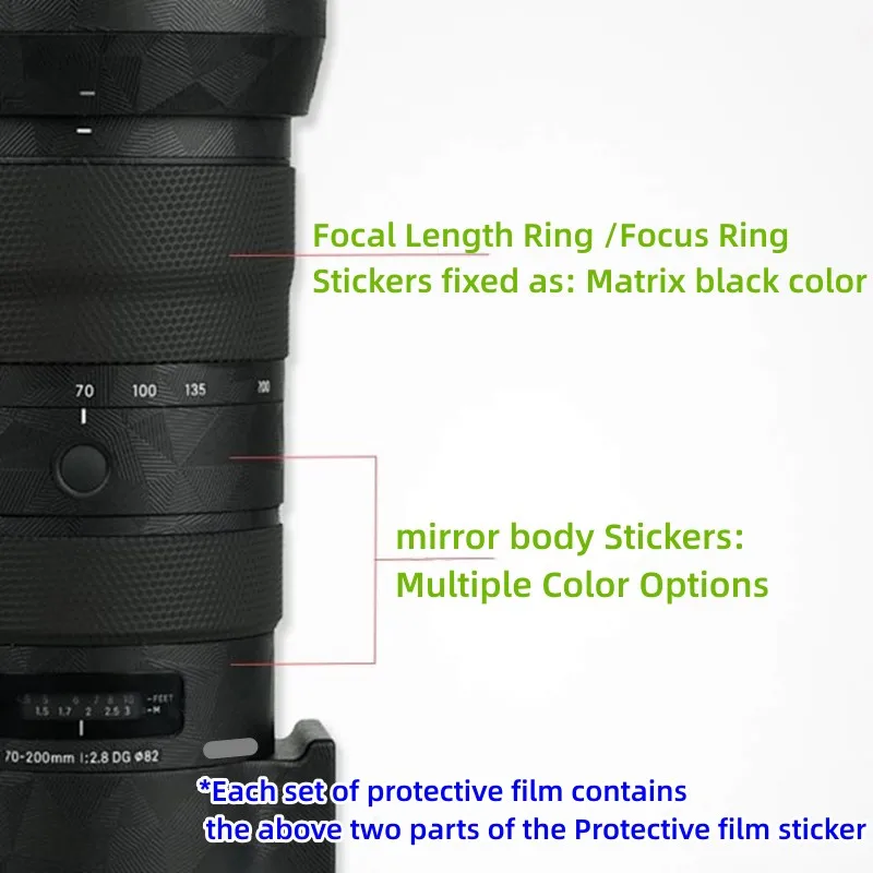 캐논 EF 마운트용 카메라 보호 스티커, 시그마 70-200mm F2.8 DG OS HSM 스포츠 데칼 스킨 비닐 랩 필름, 70-200 2.8