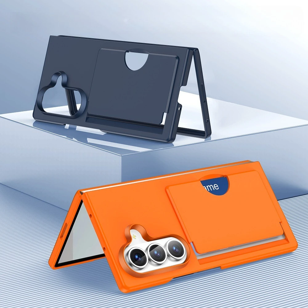 Premium Shockproof Folding Phone Case with Card Slot Holder - Hard PC Protection