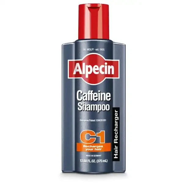 

Шампунь с кофеином Alpecin C1 для мужчин, утолщение волос, натуральный шампунь для роста волос с ниацином, цинком и касторовым маслом, 12,68 fl.oz