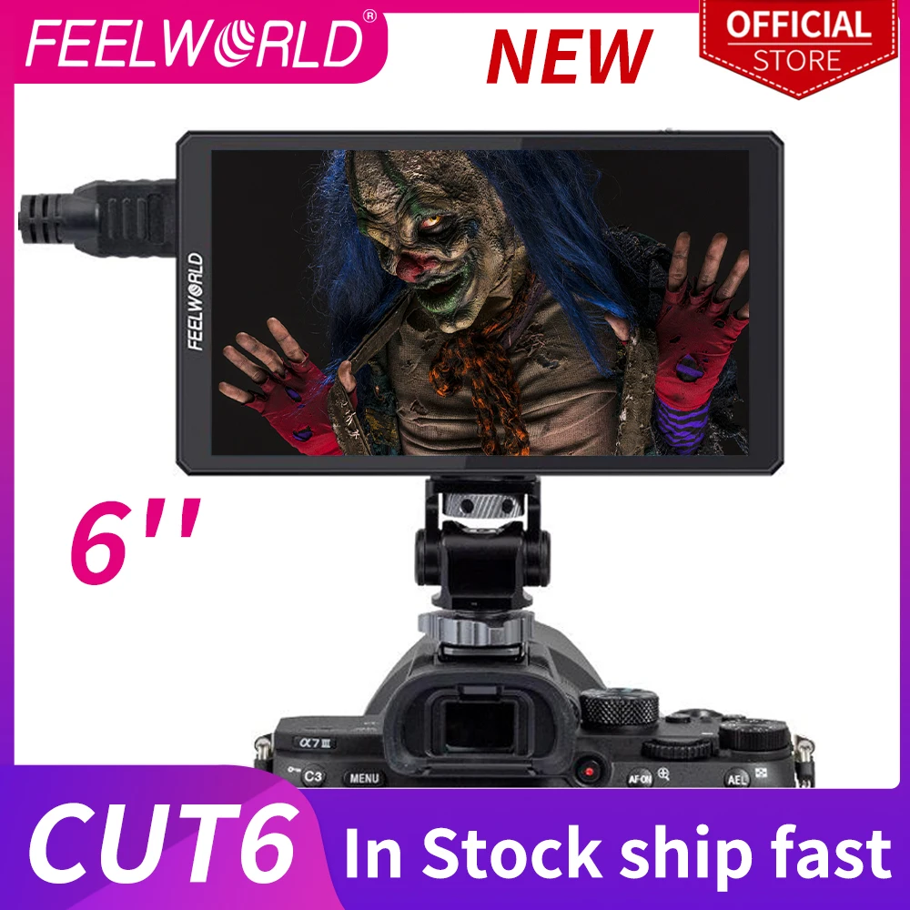 FEELWORLD CUT6 6" Touch Screen Video Monitor Recorder FHD Monitor Support IPS 4K HDMI 1920x1080 3D LUT Portable