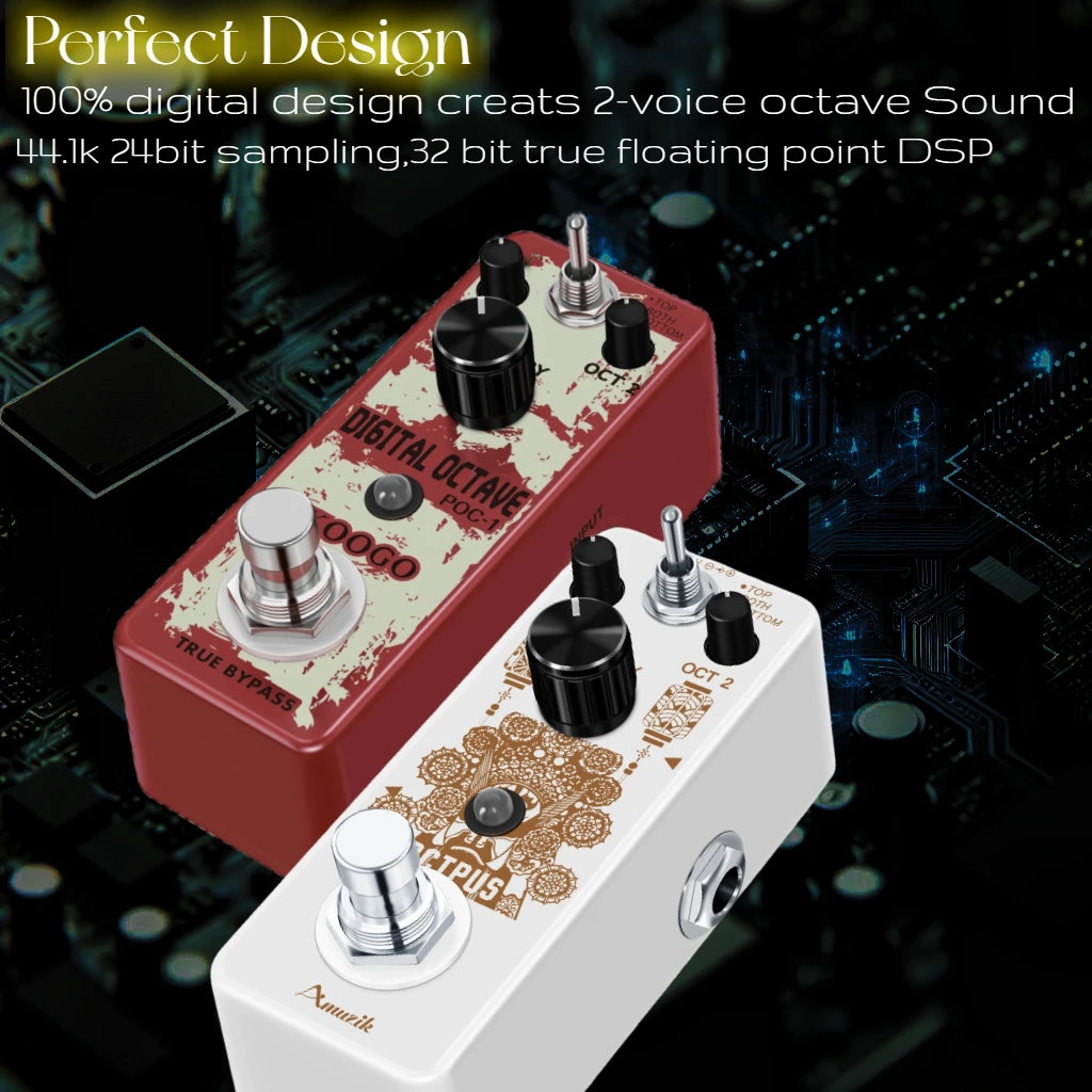Amuzik Pure Octave Guitar Pedal Octaver Digital Octpus 11 Kinds