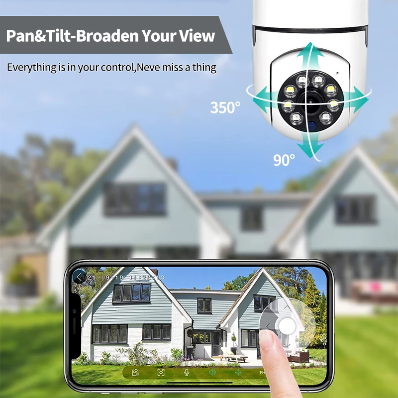 5G E27 Bulb WiFi Camera Yiiot APP 1080P HD 4X Digital Zoom AI Human Motion Detect Full Color Night Vision Surveillance IP Camera wifi camera ip camera surveillance camera wifi ip camera bulb camera