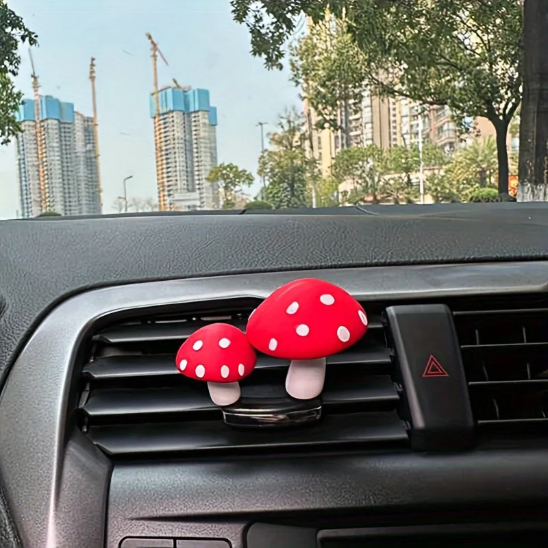 Decorazioni per auto della serie di decorazioni curative per funghi carini, nuovi ornamenti per console centrale per interni auto - Image 5