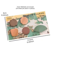 1/4pcs Simple Color Sticky Notes Retro Painting Series Mini Index Tag Stickers Memo Pad Self Adhesive Diary School F3003 2