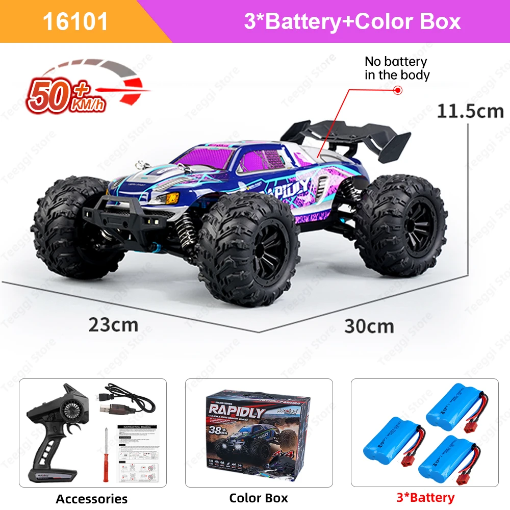 Teeggi 16101 /16102 PRO 1:16 High Speed RC Car With LED Light