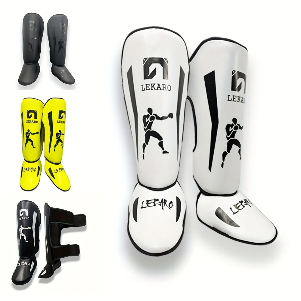 Lekaro adult fighting shin guards fighting shin guards for competitions PU Muay Thai Sanda leg protection sleeves shin guard pads soccer shin guards kickboxing leg guards kickboxing shin guards