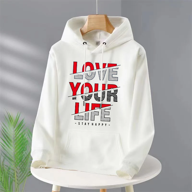 

Толстовка мужская с капюшоном Love Your Life, модный брендовый пуловер, свободная шерстяная Толстая вязаная кофта, 6 цветов, Осень-зима