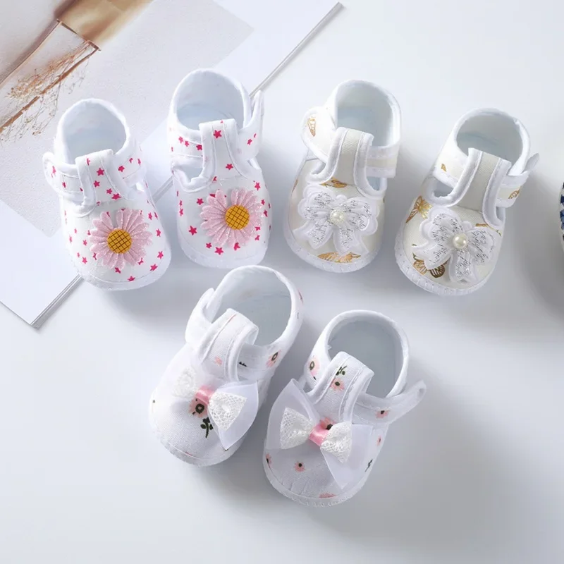 

Casual Baby Shoes Sneakers Infant Non-Slip Soft Sole Cute Bowknot Shoes Newborn Girls First Walkers Sweet Princess Walking Shoes