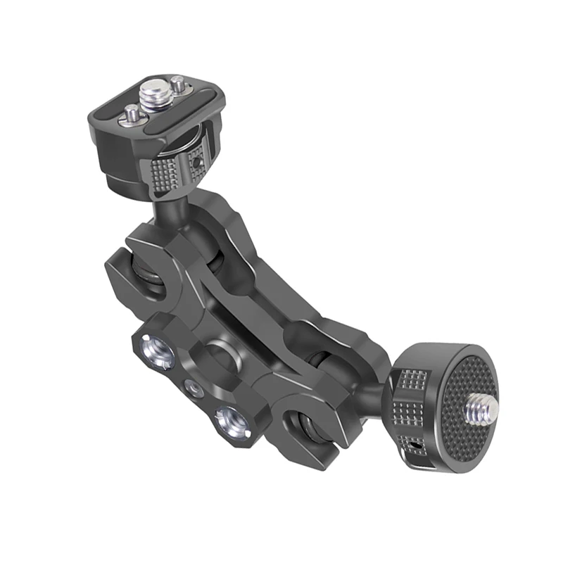 Magic Arm 360 Rotation Double Ball Head with Arri Pin 1/4 3/8 Screw Adapter for