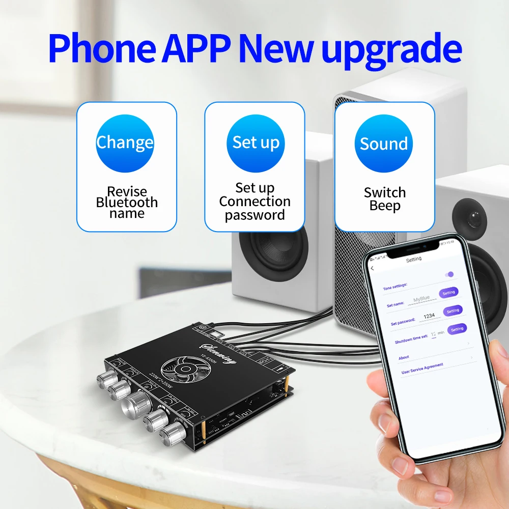 EGOLDEN YS-S350H 2.1 channel TPA3255 Bluetooth power amplifier module subwoofer 220W * 2+350W super 749 8E