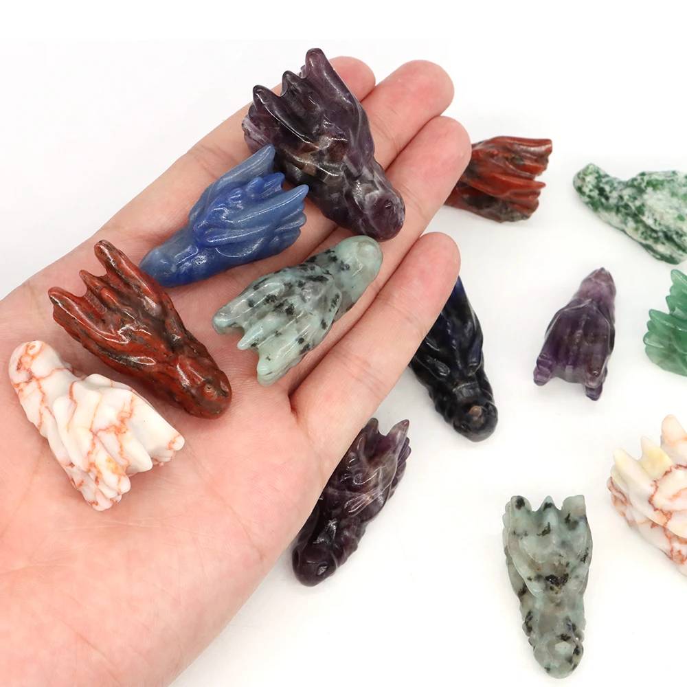 Pietra Curativa 1Pc Statua Teschio Intagliato A Mano Pietra - Foto 6