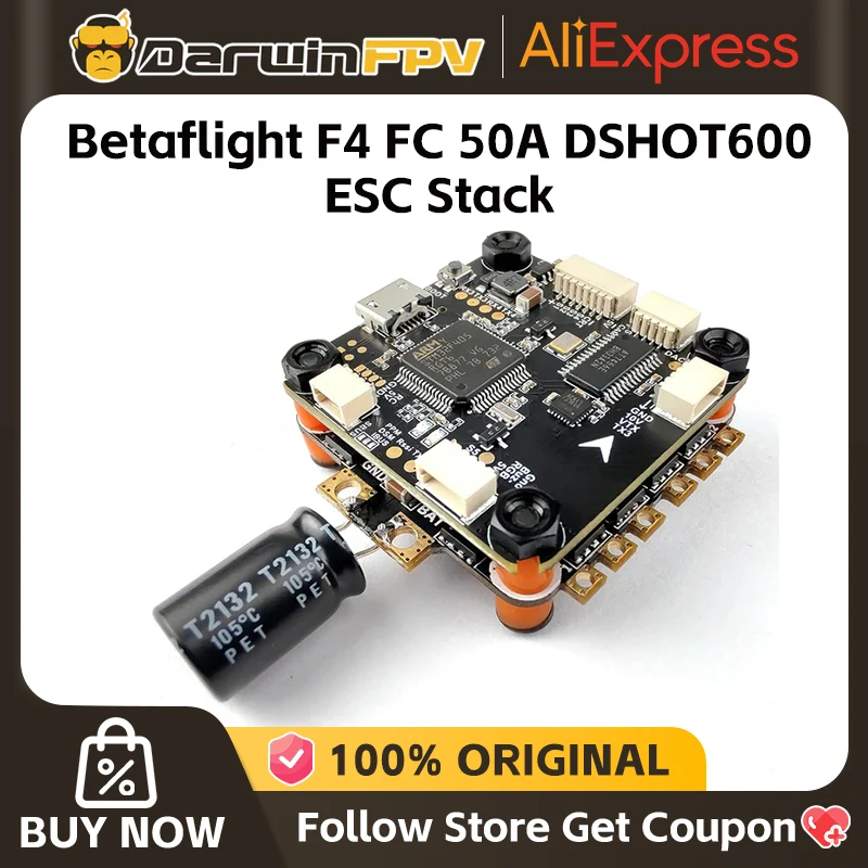 Контроллер полета DarwinFPV fpv ESC xt60 FPV Дрон Flysky Betaflight F4 FC 50A 2-6S BLHeli_S 4in1 Dshot600 FC Stack ESC Stack