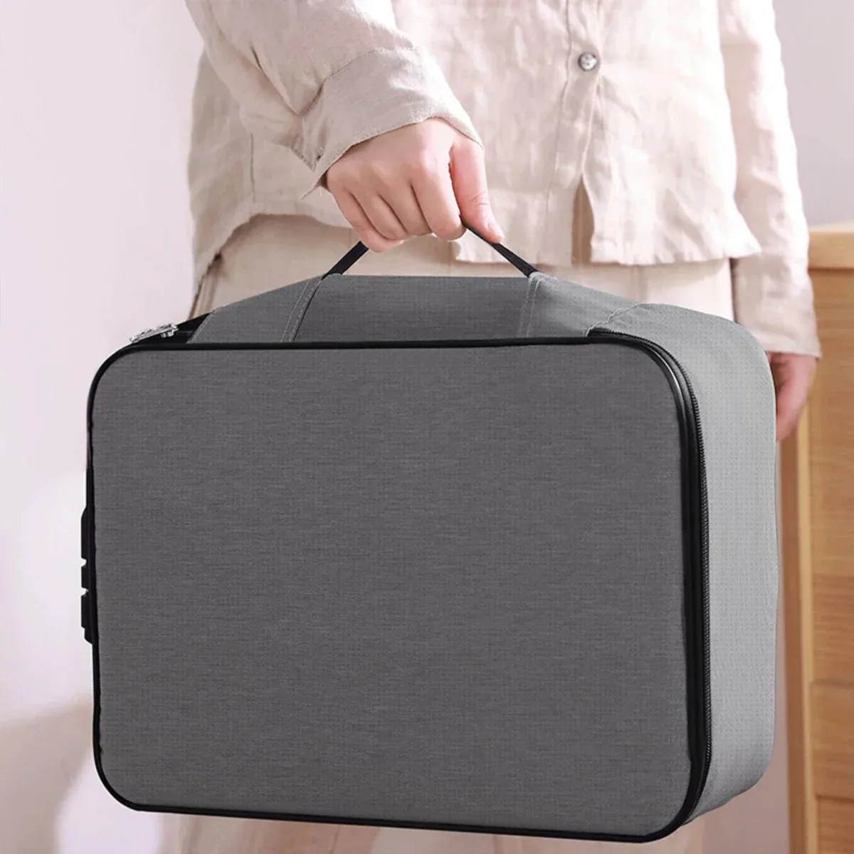Multi-layer Multi-functional ID Storage Bag Simple Travel Passport Bag Family ID Storage Stationary Organizer Desk