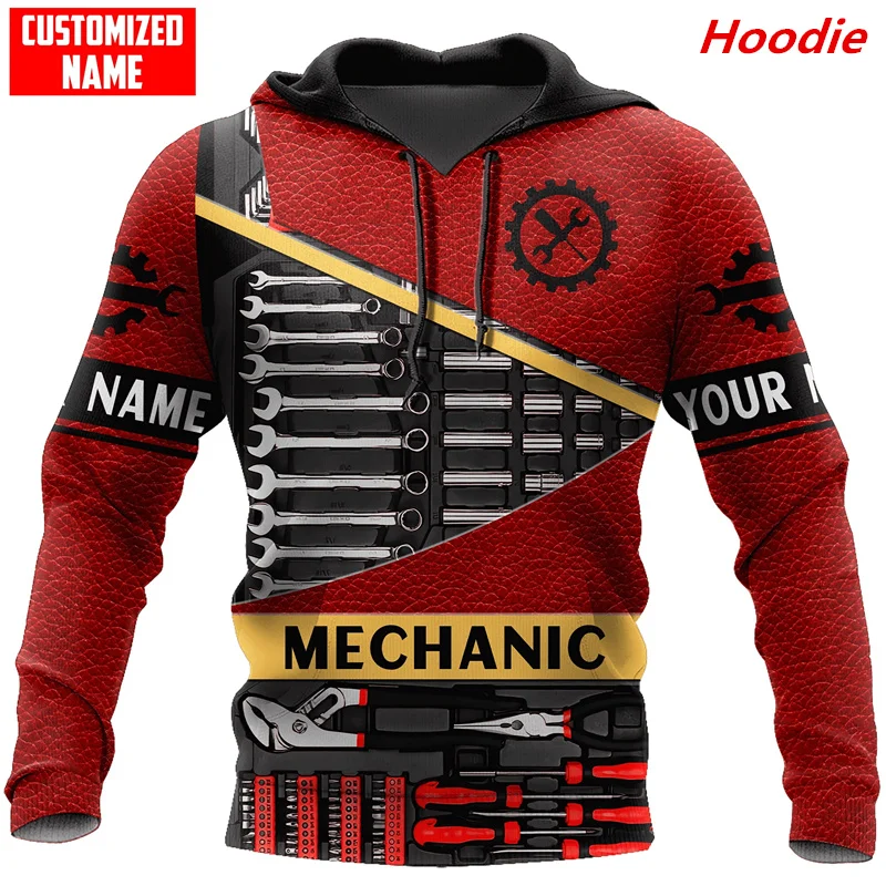 

Men's Fashion Autumn Hoodie Custom Name Mechanic3D Printed Zipper Hoodie Unisex Harajuku Street Casual Sweatshirt C0031