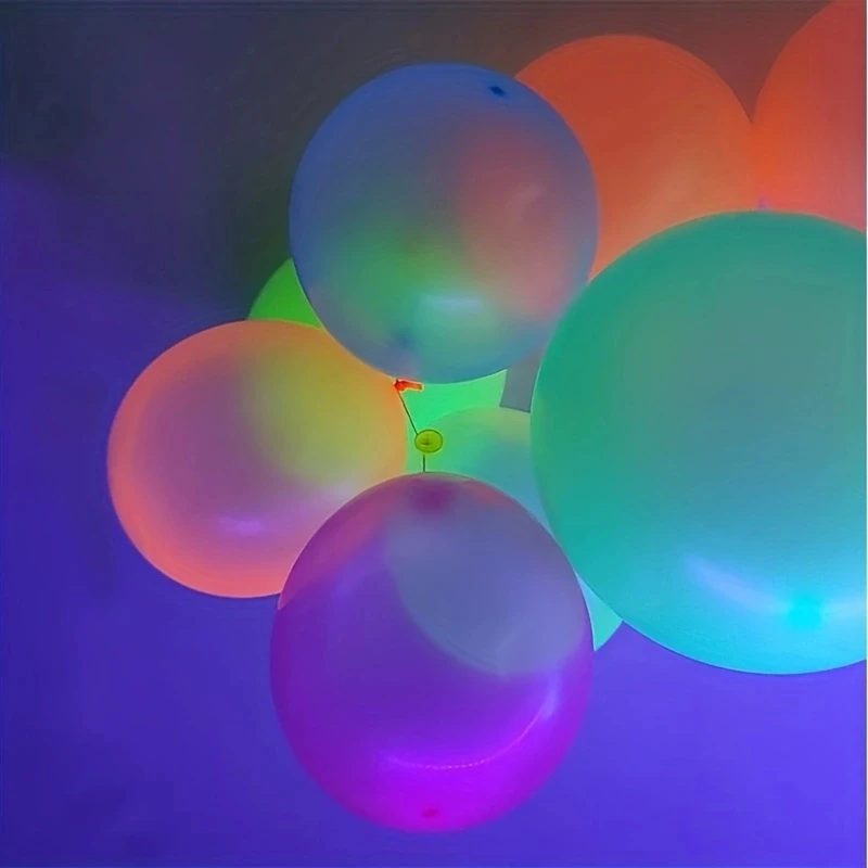 90Pcs Neon Balloons 12” UV Neon Glow Balloons Reusable Polka Dot Blacklight  Balloons Glow in the