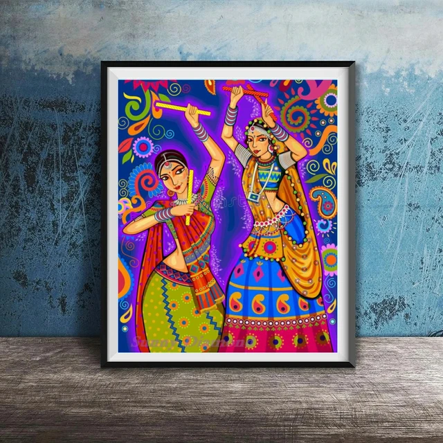 Beautiful Indian Woman Diamond Painting Diwali Dance 5D Full Drill  Embroidery DIY Cross Stitch Kits Mosaic Picture Home Decor - AliExpress