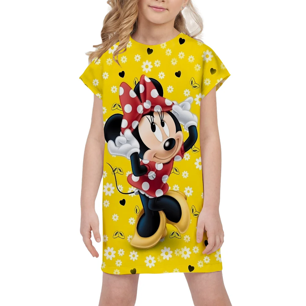 Robe Minnie Mouse pour filles de 2 à 8 ans, tenue de princesse, vêtements  de fête d'anniversaire pour enfants, Disney, vêtements décontractés