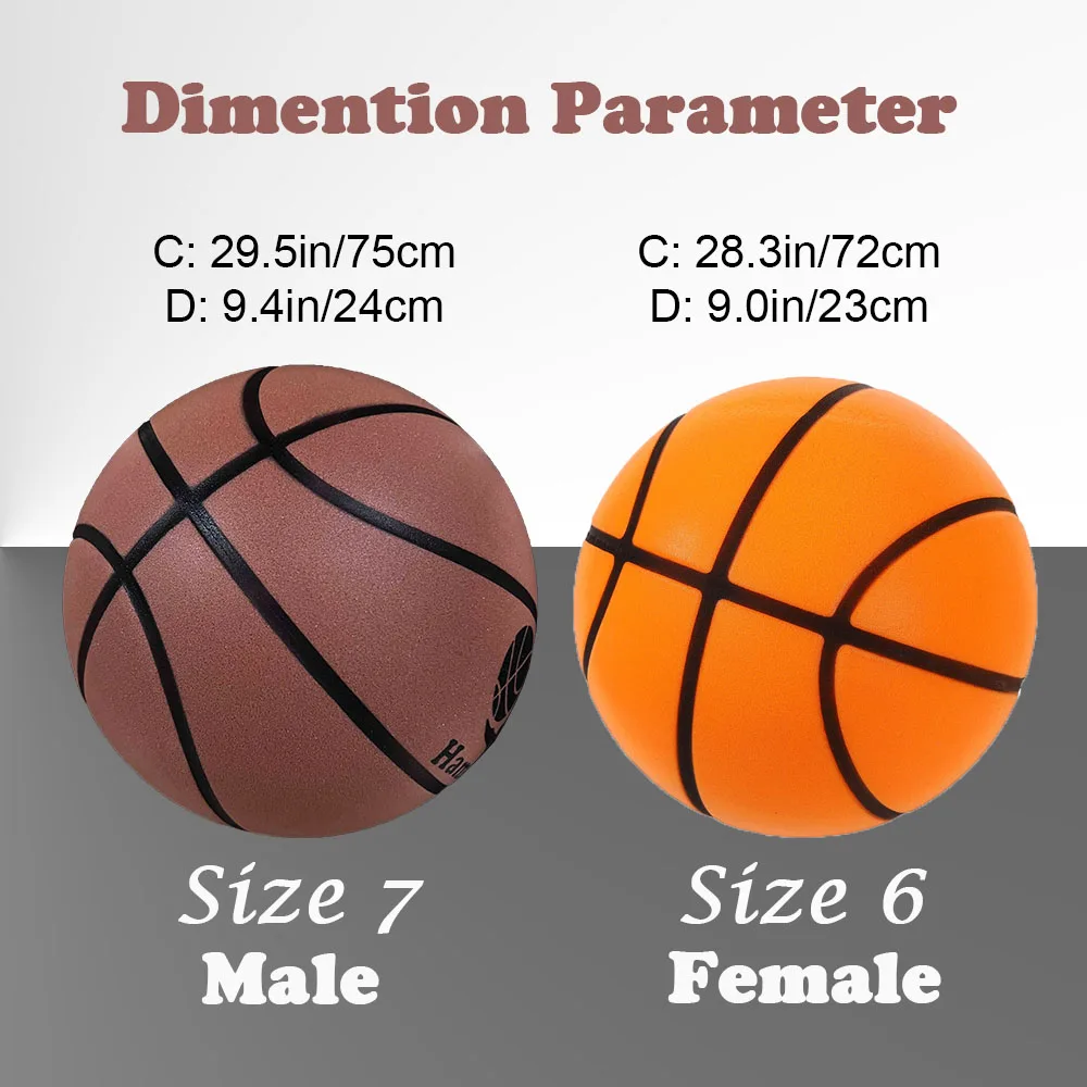 Grooved Silent Basketball Size 7# 6# Men & Women Player Indoor Dribble Practice Bounce Quietly Soft Foam Ball No Noises at Home