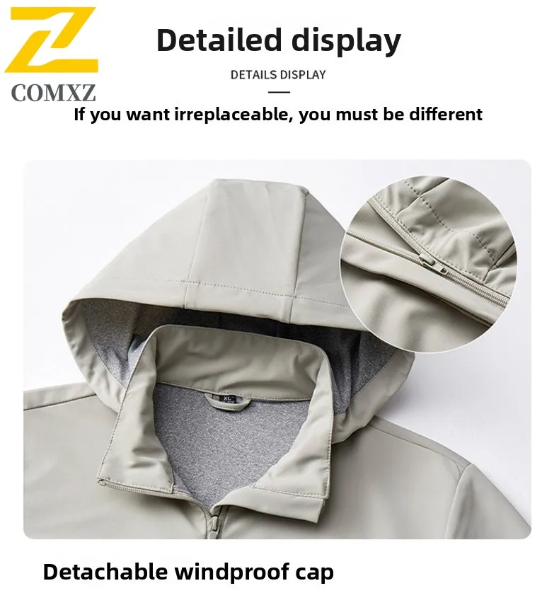 EIAO Unisex Outdoor Windbreaker Jacket Waterproof Windproof Hooded Lightweight Breathable Hiking Camping Coat for Men Women