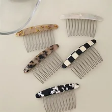 

1PC Inserted Comb Plaid Hair Comb Inserts Korean Hair Clip Hairpins Headwear Hairband Bridal Hair Accessories for Women