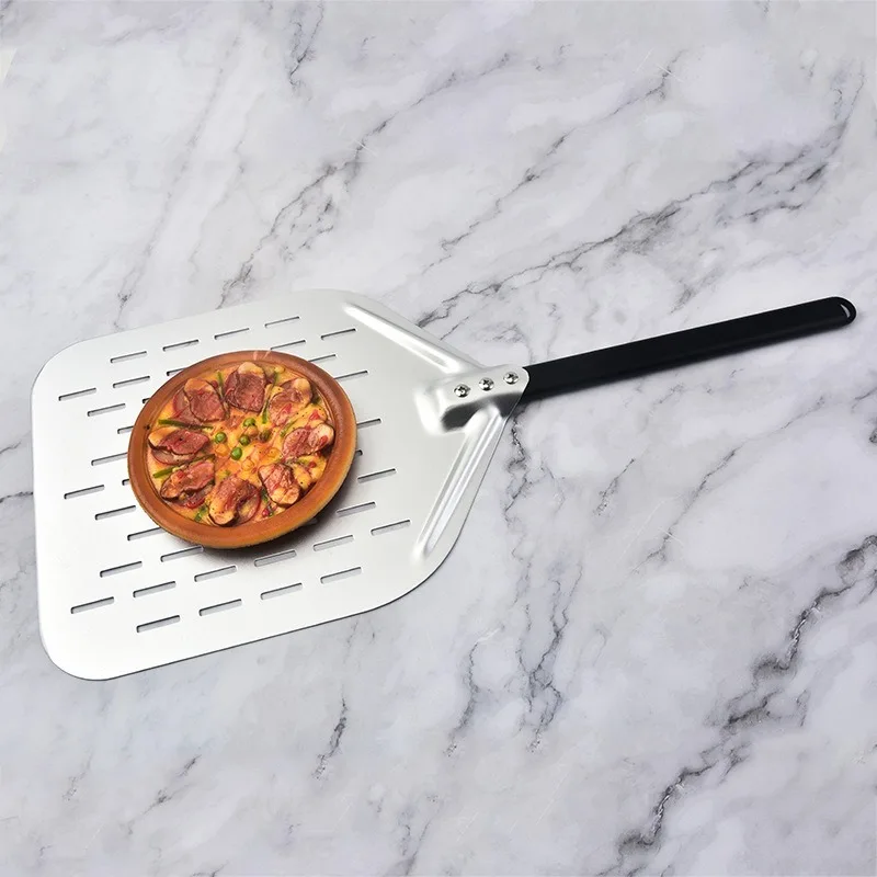 1pcs Stainless Steel Pizza Peel & Cake Lifter Long Handle Square Baking Shovel for Kitchen Oven Tools