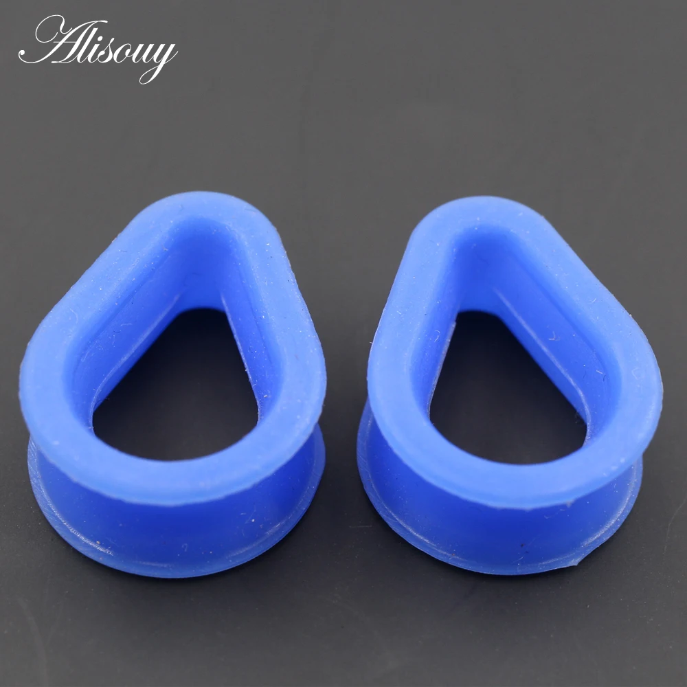 Alisouy-pendientes flexibles de silicona de 2 piezas, Piercing de gota de agua, tapones para los oídos, expansor de túnel, dilatadores, joyería