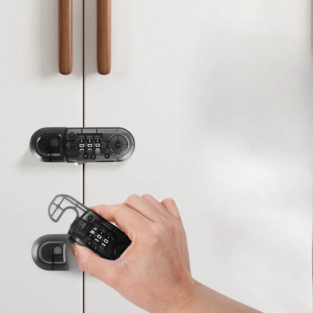 Drawer Password Lock Non Perforated Cabinet Door Safety Lock Double Opening Refrigerator Office Anti-theft Cabinet