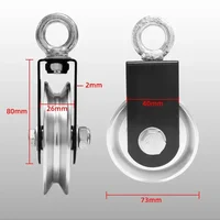 Cargo Lifting Loading DIY Fitness Equipment Aluminum Pulley With Bracket  Flexible Bearings Silent Wheel Diameter 73 88 93mm 2