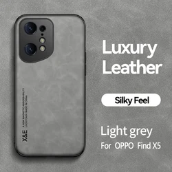Magnetic Leather Shockproof Phone Case Cover for OPPO Find X6 Pro (Light Grey)